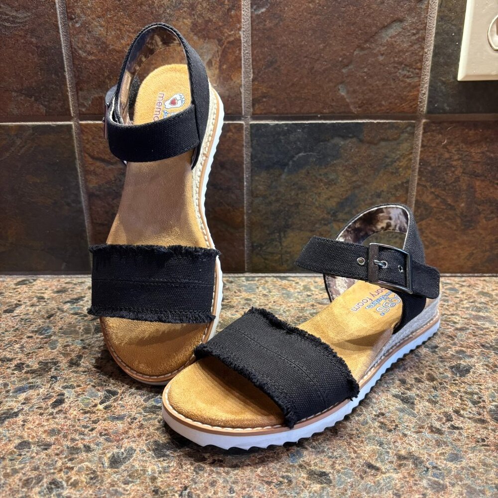 Bobs Sketchers Memory Foam Desert Kiss Adobe Princess Sandal 6 Black